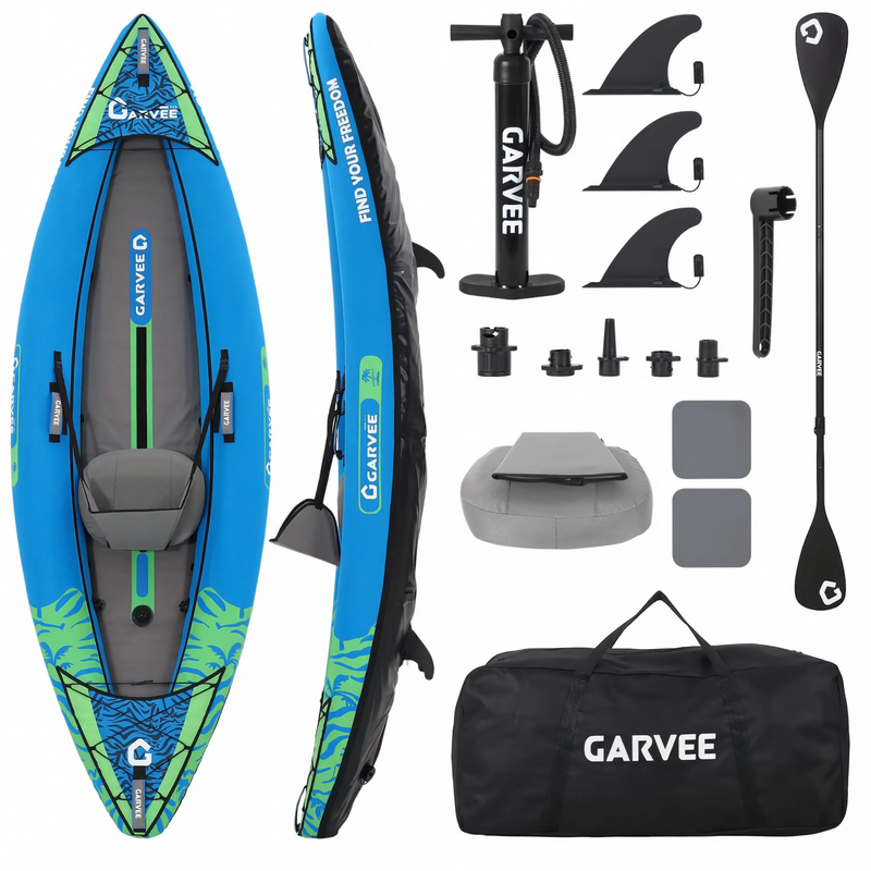 Pack kayak gonflable Solo 1 place : pagaie, siège, pompe, sac – Nautiya