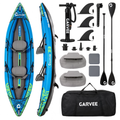 Pack kayak gonflable Duo bleu 2 places : 2 pagaies, 2 sièges, pompe, sac – Nautiya