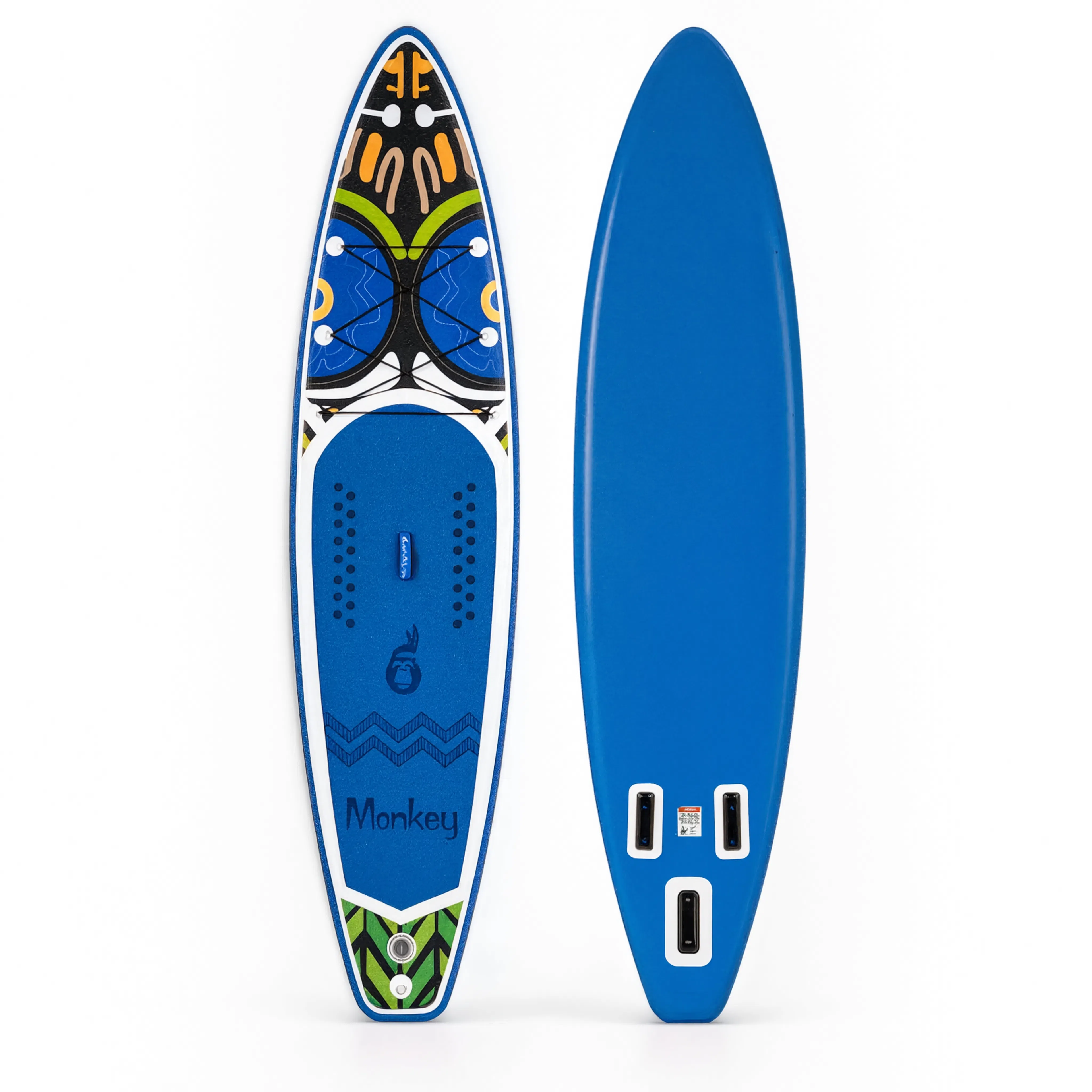 Paddle gonflable Nautiya Papillon bleu, vue produit dessus et dessous