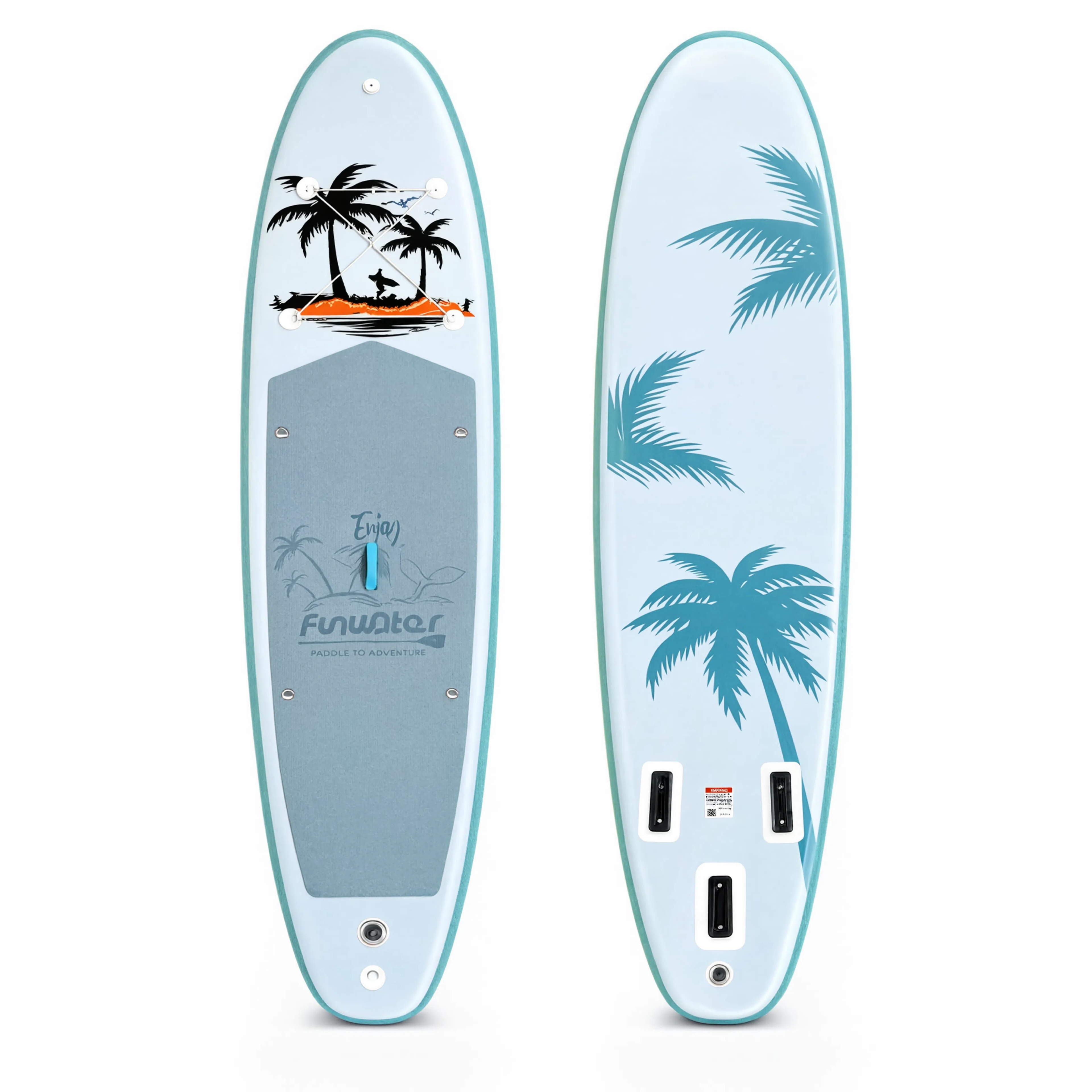 Paddle gonflable Nautiya Tropical bleu ciel, vue produit