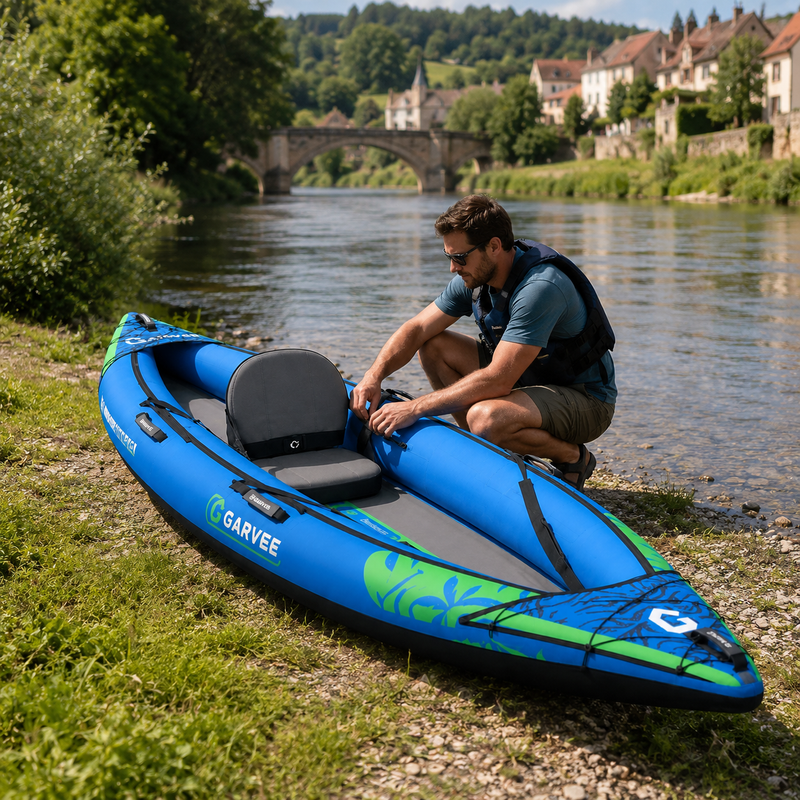 Kayak gonflable Solo 1 place sur une rivière – Nautiya