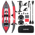 Pack kayak gonflable Duo rouge 2 places : 2 pagaies, 2 sièges, pompe, sac – Nautiya