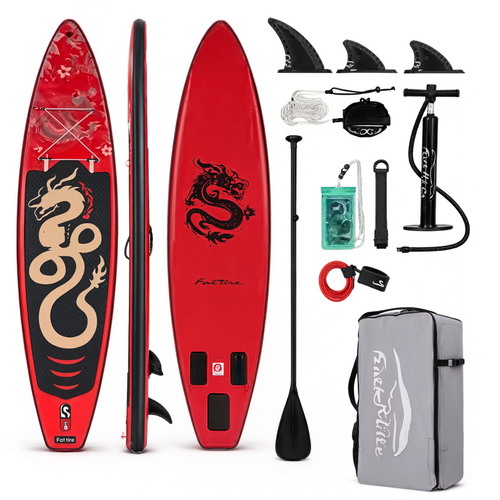 Pack paddle gonflable Nautiya Dragon : planche, pagaie, pompe, leash, sac de transport