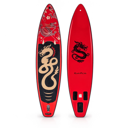 Paddle gonflable Nautiya Dragon rouge, vue produit
